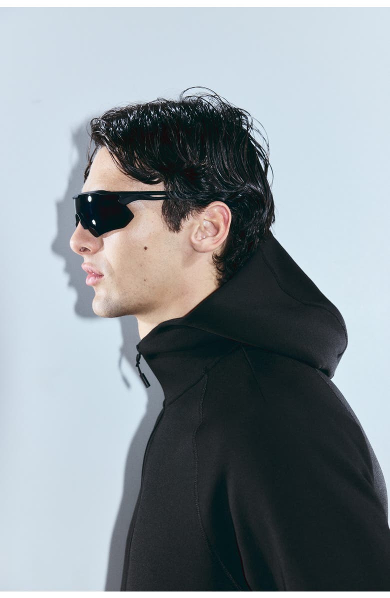 H&M Sports Zip-through Hoodie With Drymove, Alternate, color, Black