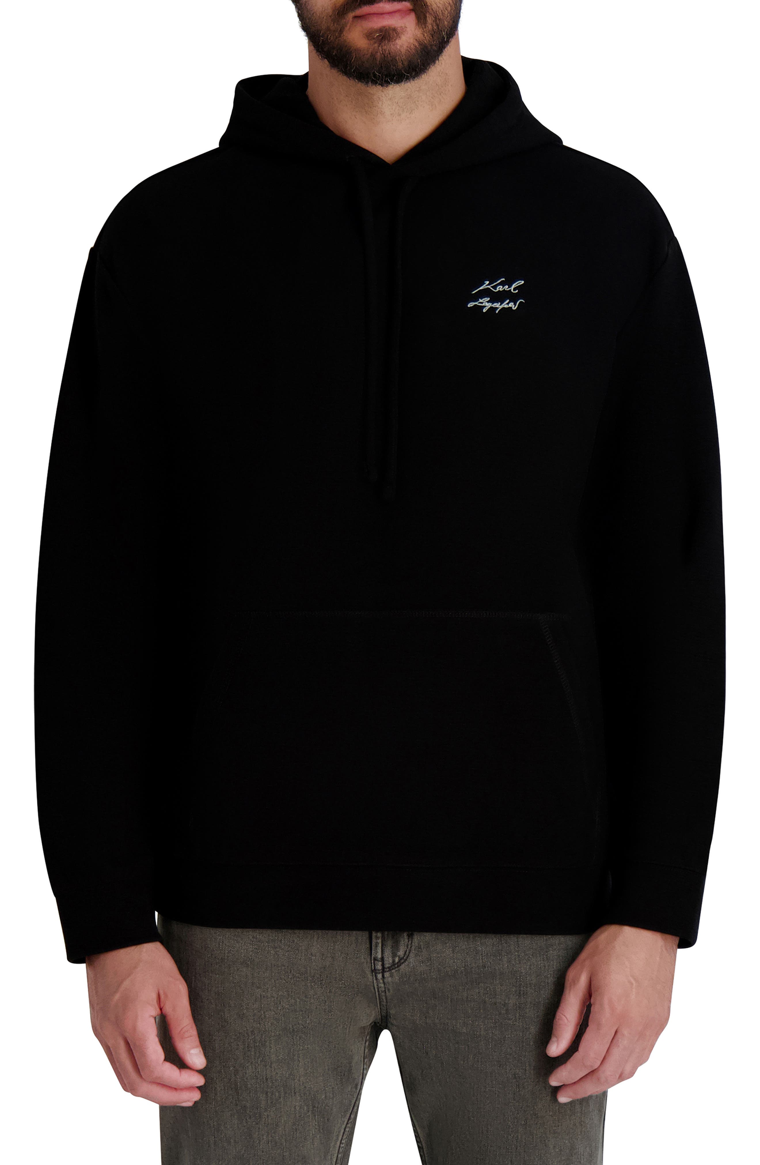 KARL LAGERFELD PARIS Textured Pullover Hoodie