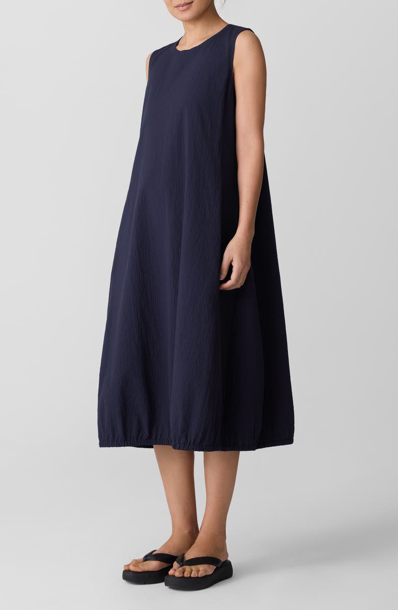 Eileen Fisher Sleeveless Stretch Organic Cotton Midi Lantern Dress, Main, color, 
