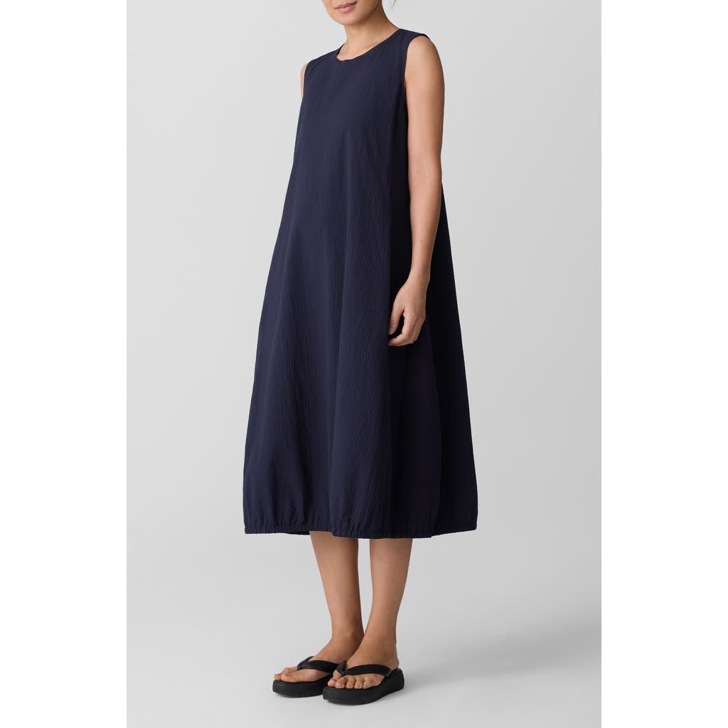 Eileen Fisher Sleeveless Stretch Organic Cotton Midi Lantern Dress