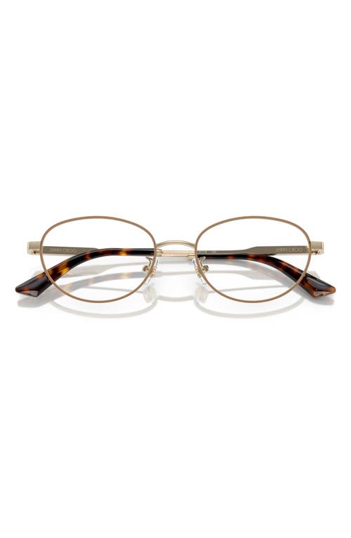 Jimmy Choo 51mm Oval Optical Glasses In Brown