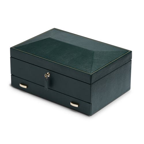Wolf British Racing 10 Piece Watch Box With Drawer In Green