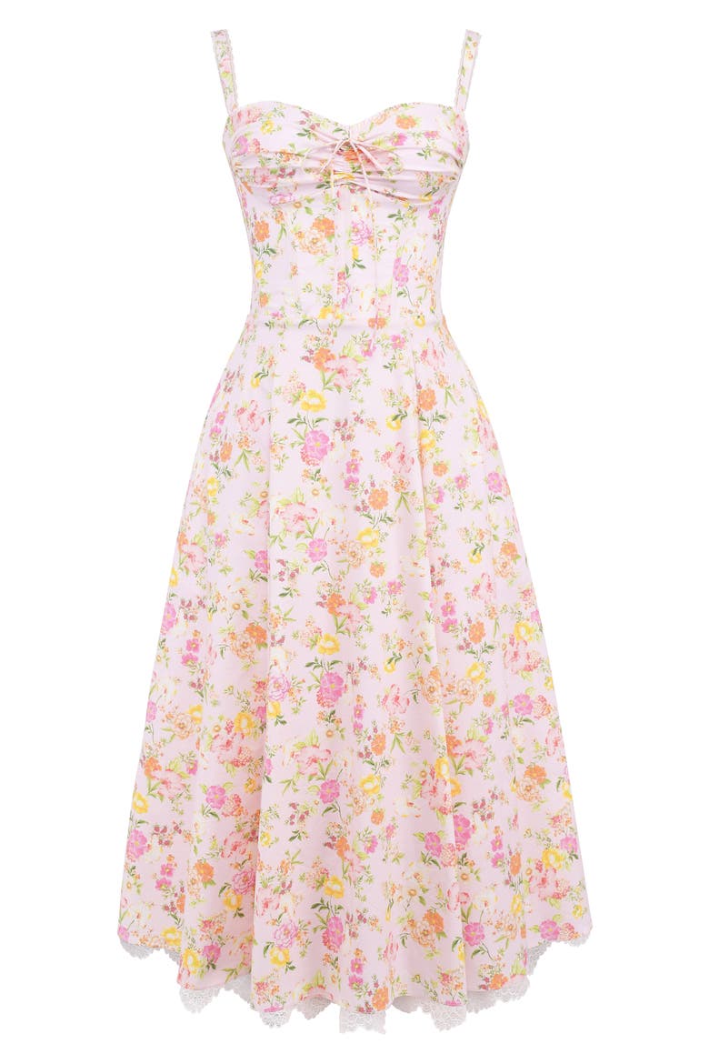 Rosalee Floral Stretch Cotton Petticoat Dress, Alternate, color, PINK FLORAL PRINT