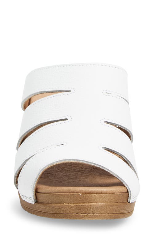 Sanita Monika Platform Slide Sandal In White