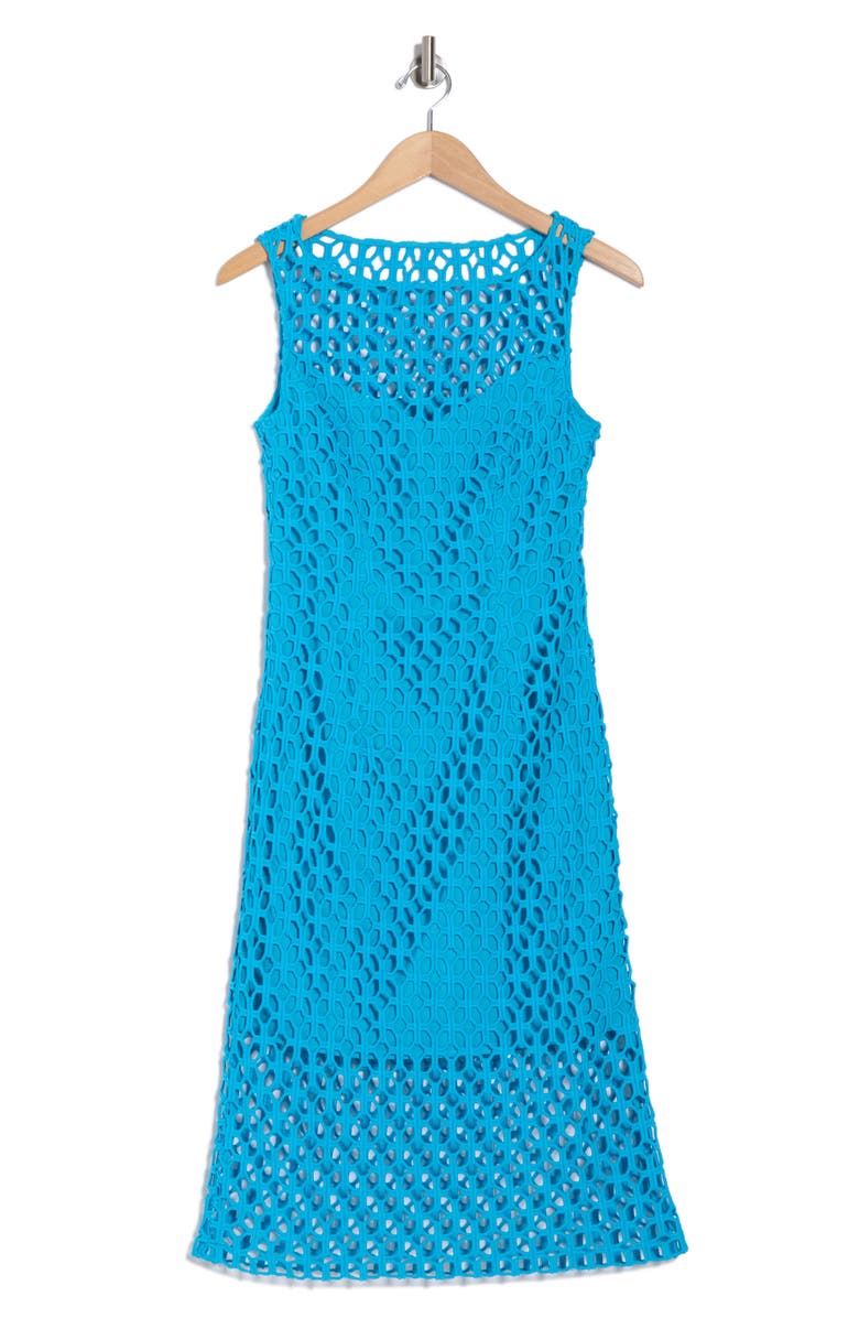 Trina Turk Eleanor Sleeveless Cutout Shift Dress, Alternate, color, Blue Grotto