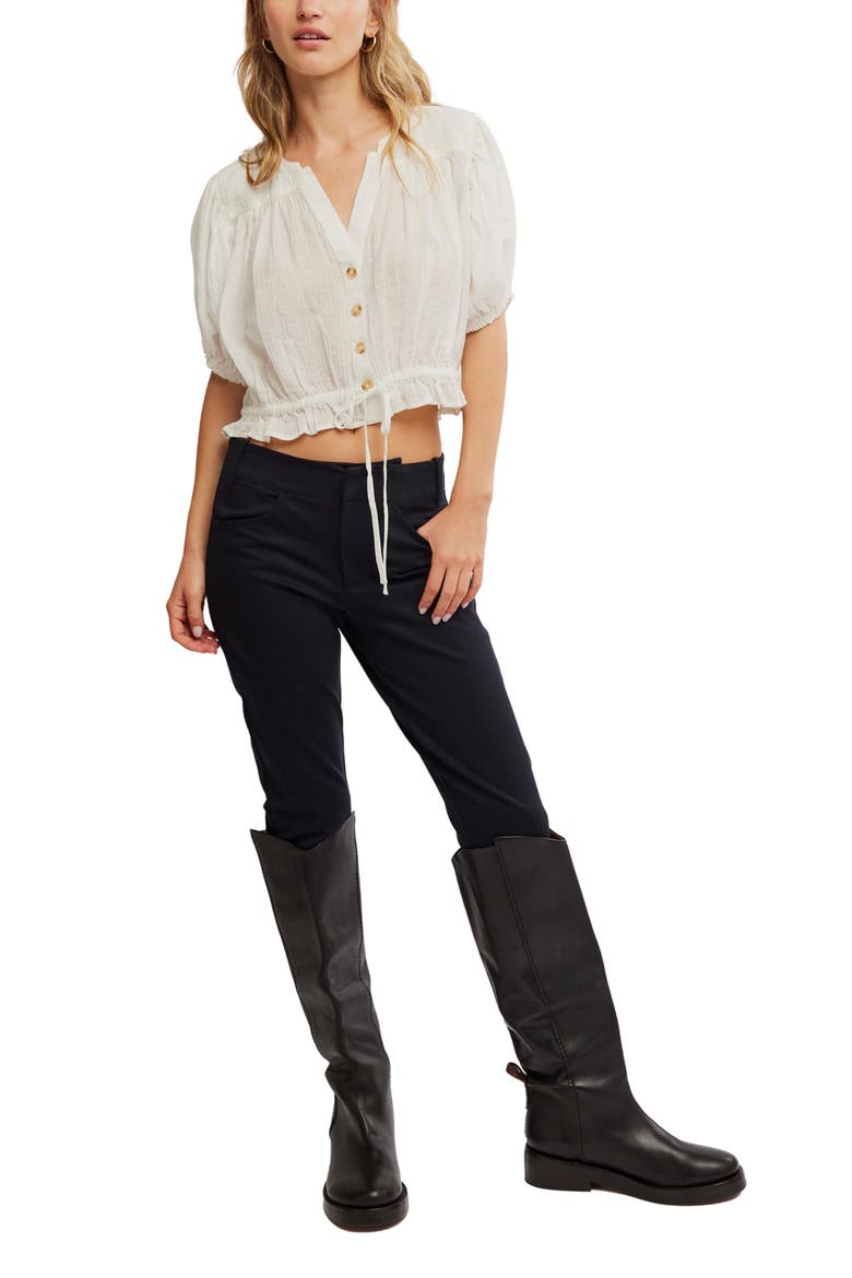 Little Cloud Button-Up Crop Top, Alternate, color, CLEAN IVORY