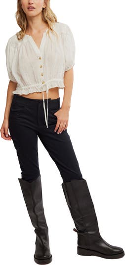 Little Cloud Button-Up Crop Top