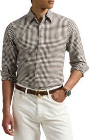 Polo Ralph Lauren Classic Fit CheckShort Sleeve Cotton Button-Down Oxford Shirt