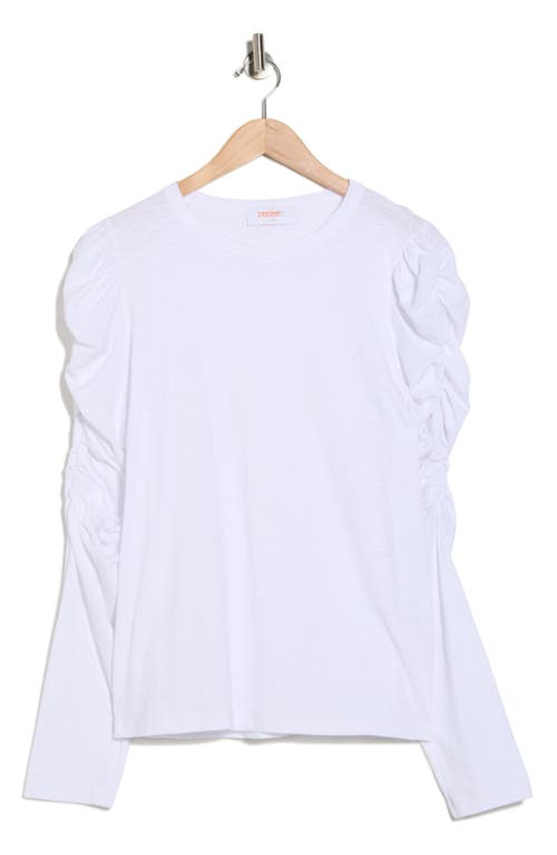 Renee C Long Puff Sleeve Top In White