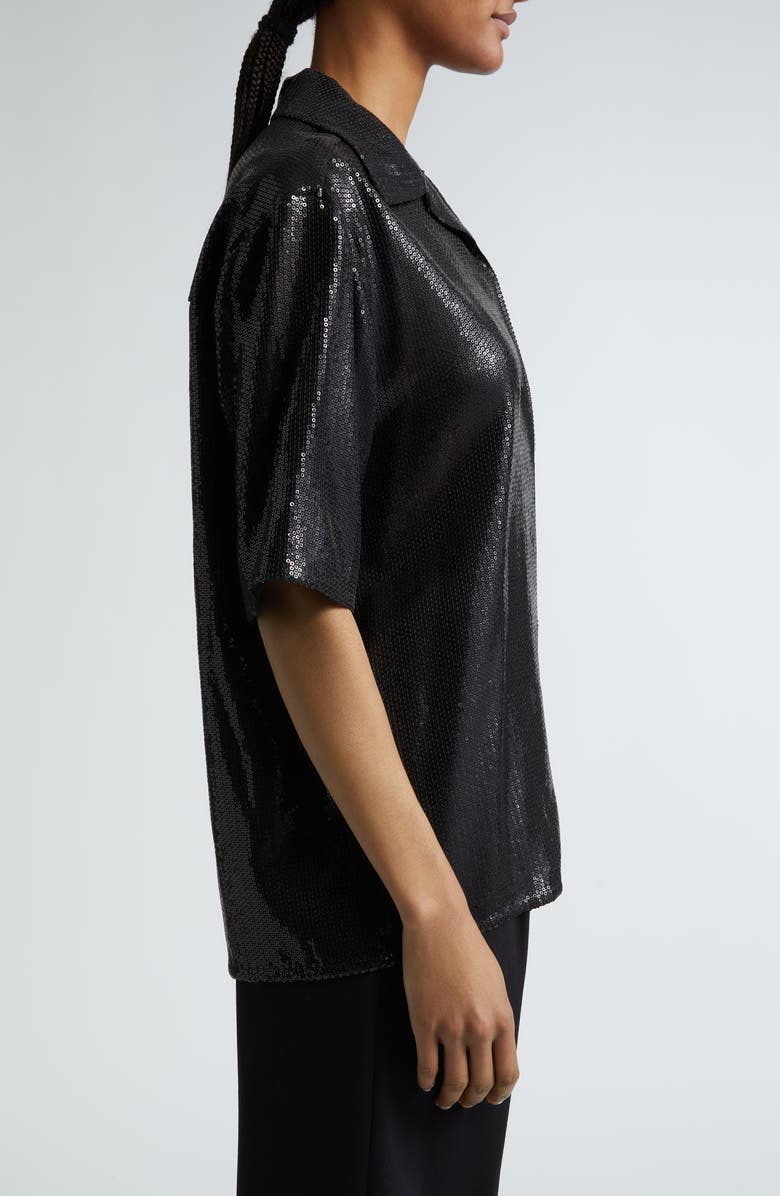 Michael Kors Collection Sequin Camp Shirt, Alternate, color,