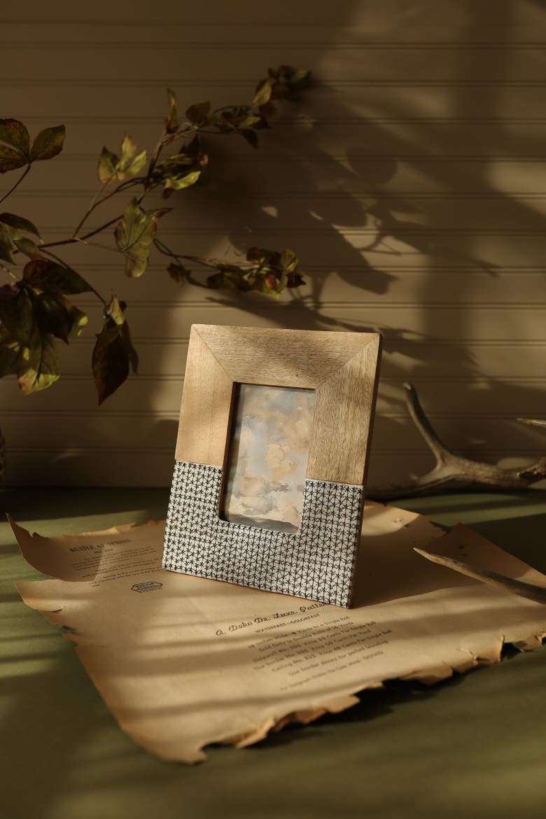 6"H x 4"W Alexander Floral Brown Photo Frame, Alternate, color, Brown