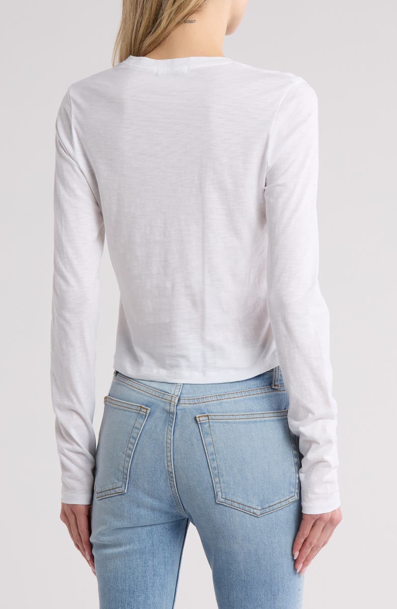 rag & bone Long Sleeve Crop Slubbed T-Shirt, Alternate, color, White