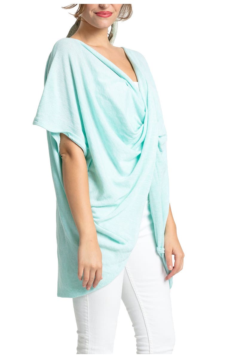 SAVE THE OCEAN Twist Front Recycled Knit Kimono, Alternate, color, Lt Green