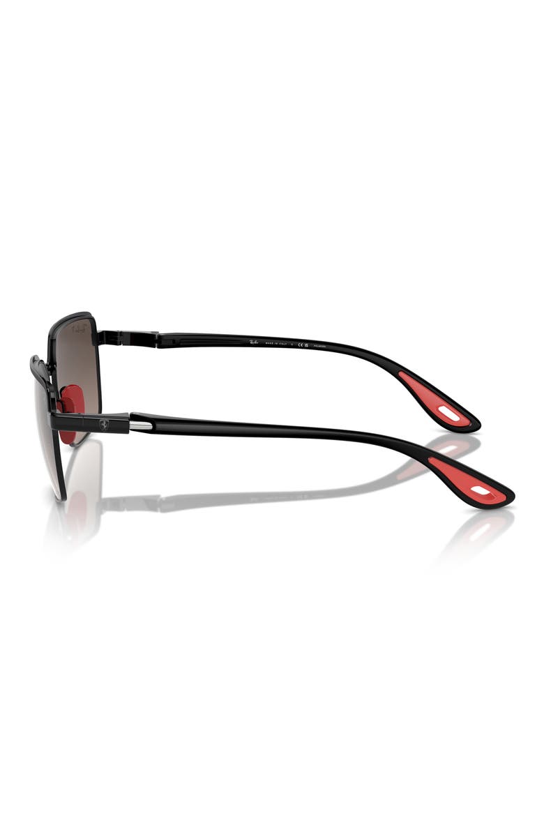 58mm Gradient Polarized Square Sunglasses, Alternate, color, BLACK/ GREY GRADIENT