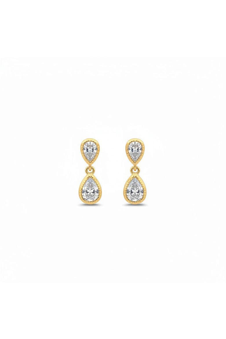 Lab Grown Diamond Double Pear Dangle Stud Earring 14K, Main, color, 14K Gold