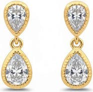 BY ADINA EDEN Lab Grown Diamond Double Pear Dangle Stud Earring 14K