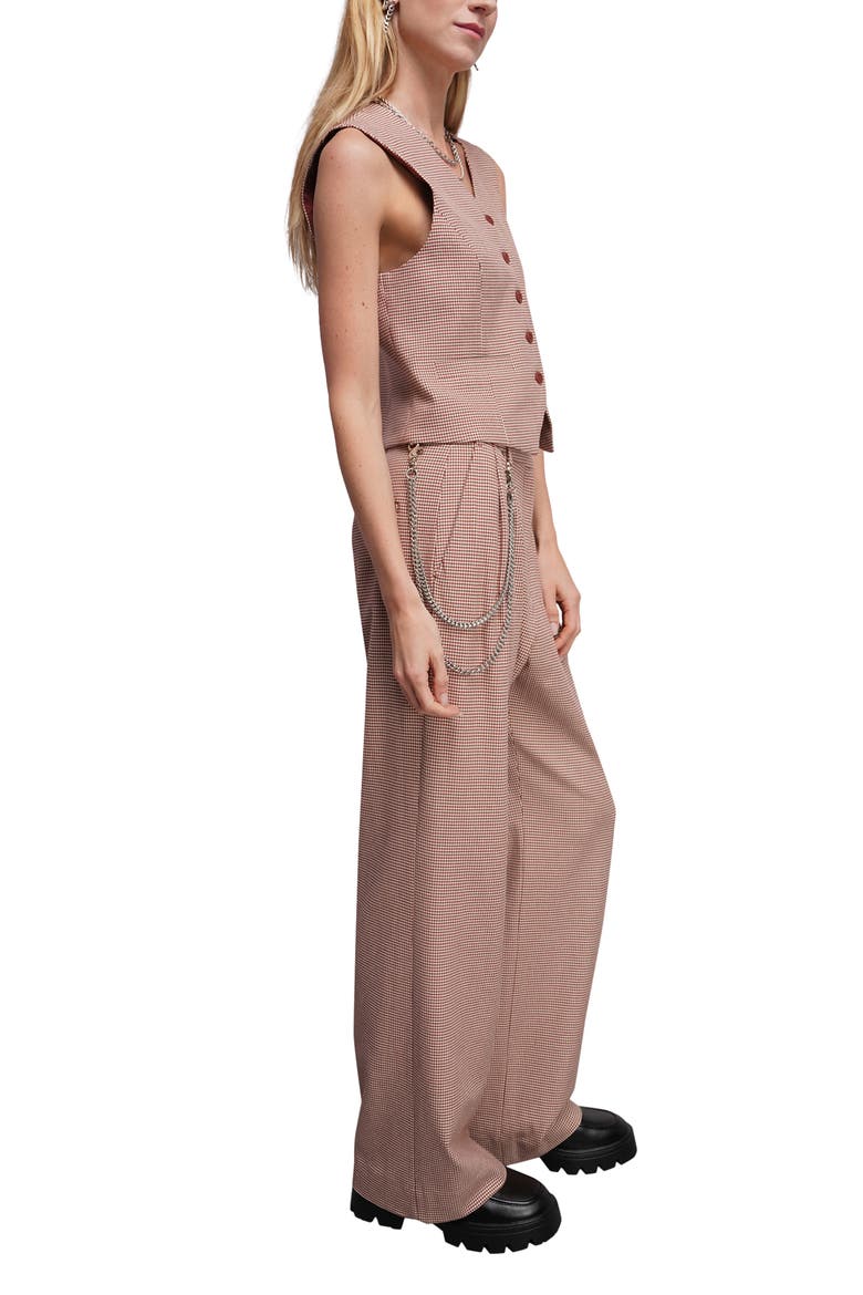 The Empower Houndstooth Wide Leg Trouser, Alternate, color, CINNAMON/OAT