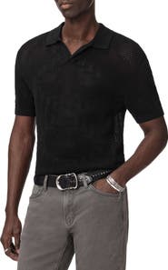 John Varvatos Corso Organic Cotton Diamond Crochet Polo