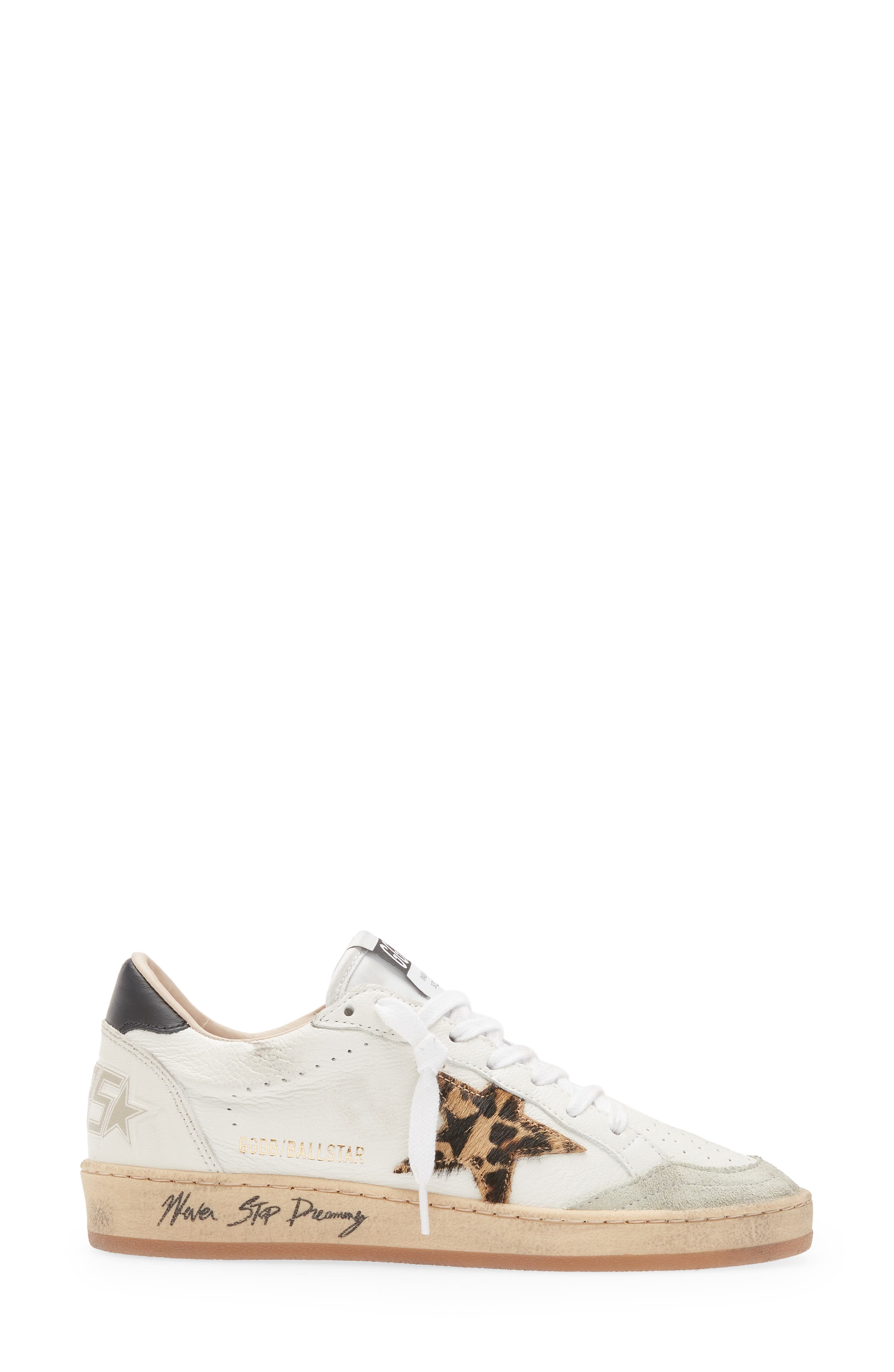 Golden Goose Ball Star Low Top Sneaker, Alternate, color, White/ Ice/ Beige Brown Leo