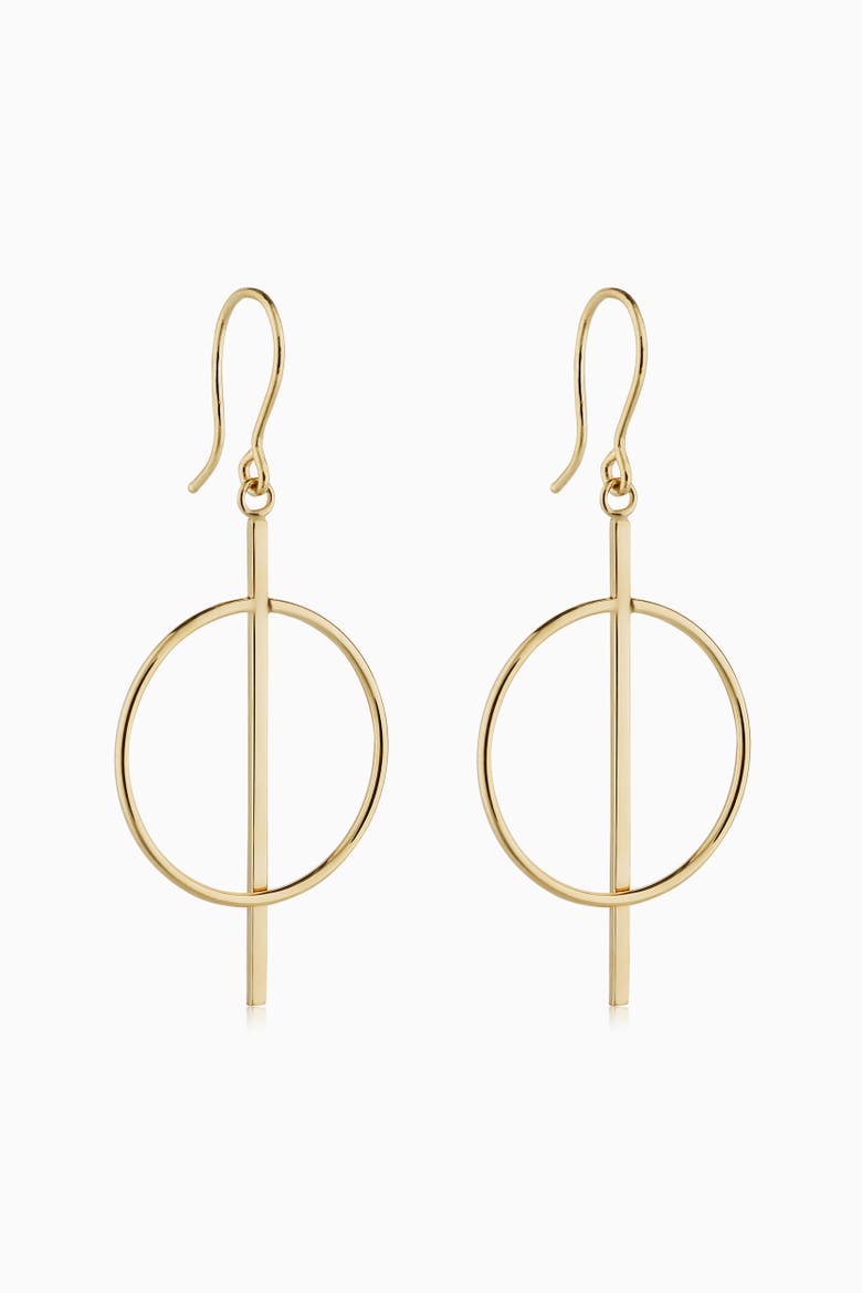 14K Yellow Gold Gallery Drop Earrings, Alternate, color, Yellow Gold
