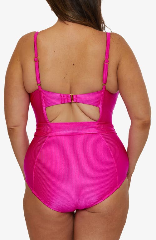 Becca Etc . Monte Carlo Belted Rib One-piece Swimsuit