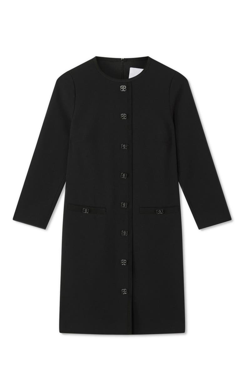 Claire Stretch Crepe Minidress, Alternate, color, BLACK