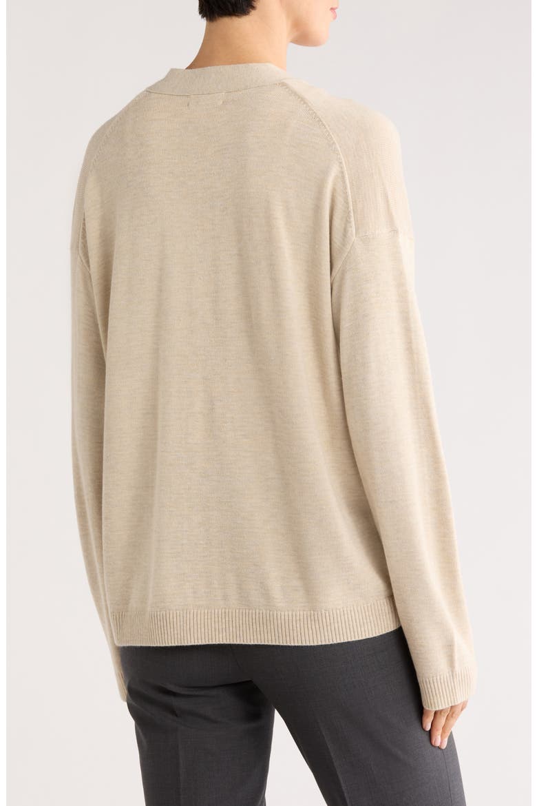 Lightweight Buttoned Cardigan, Alternate, color, BEIGE OATMEAL MEDIUM HEATHER