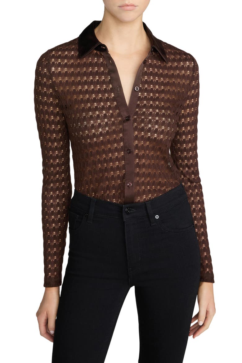 Bubble Stitch Shirt, Main, color, CHESTNUT