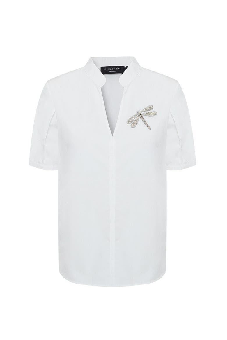 Rawon Short Sleeved Blouse, Alternate, color, WHITE