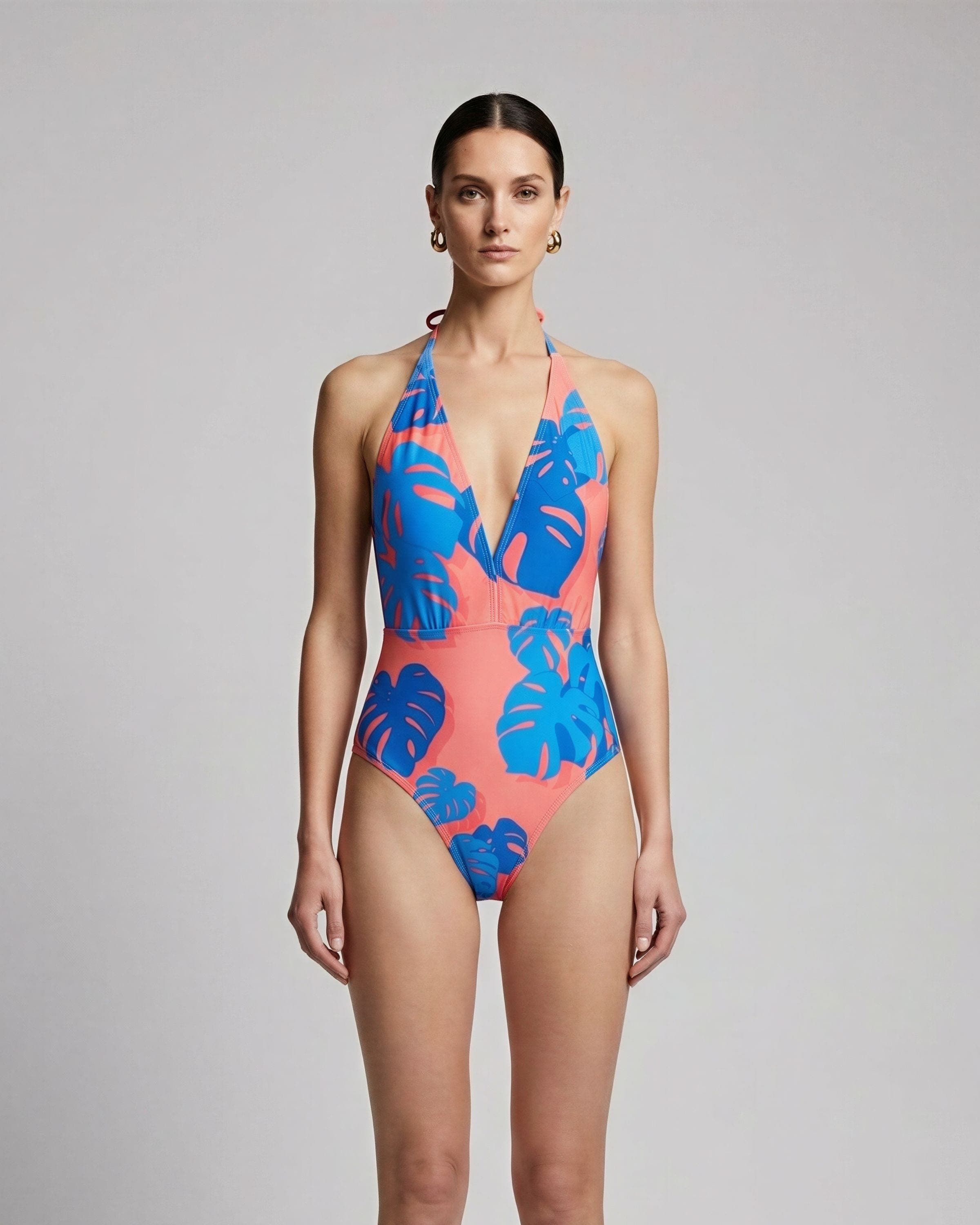 selected Monstera Floral Coral