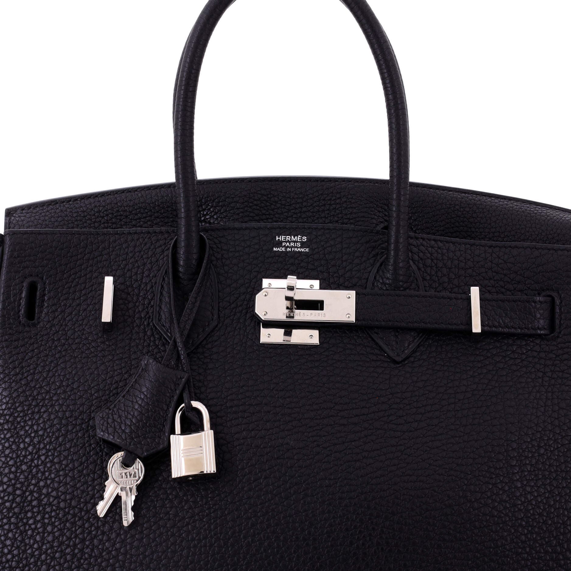 Pre-Owned Hermes Birkin Handbag Black Togo with Palladium Hardware 30, Alternate, color, Noir