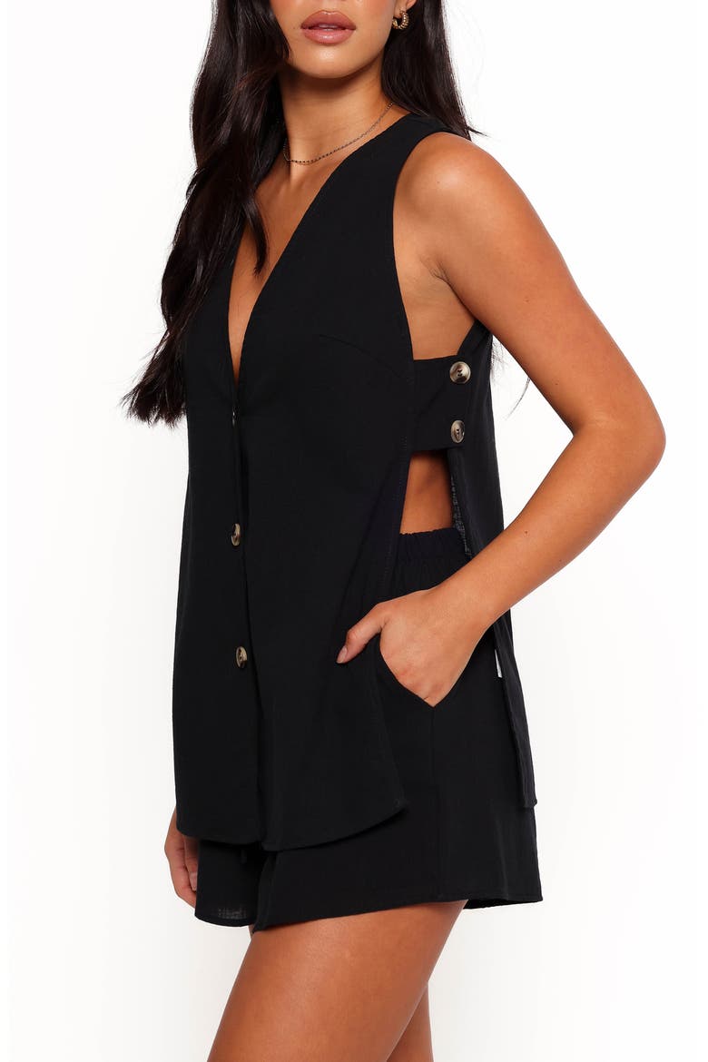 Miller Cotton Gauze Vest & Shorts Set, Alternate, color, BLACK
