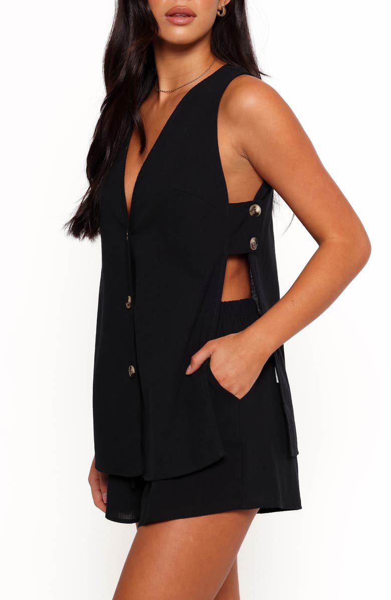 Petal & Pup Miller Cotton Gauze Vest & Shorts Set, Alternate, color, Black