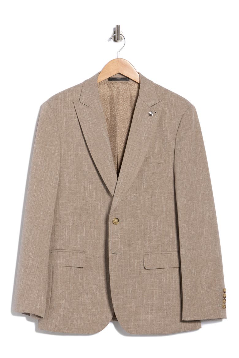 Slim Fit Windowpane Blazer, Alternate, color, BEIGE