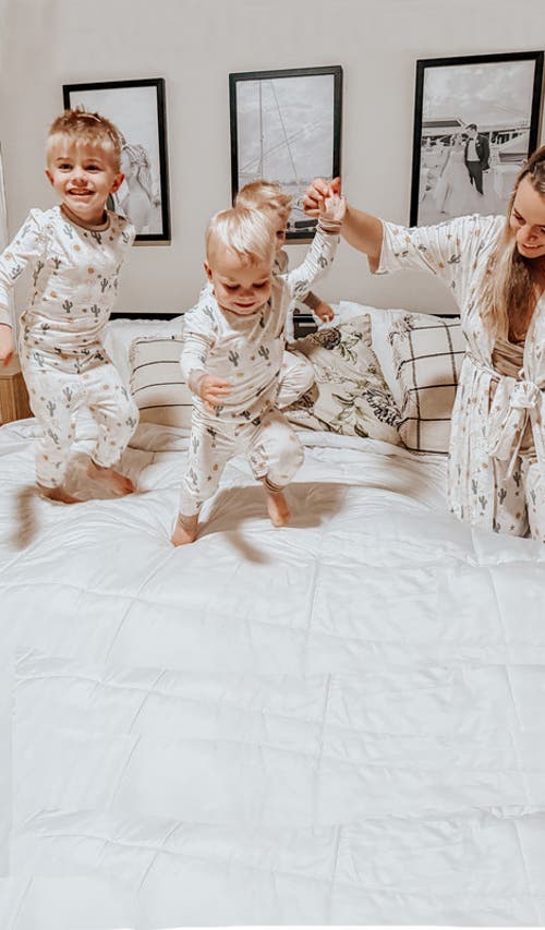 Everly Grey Emerson Fitted Long Sleeve 2-piece Pajamas In Gray