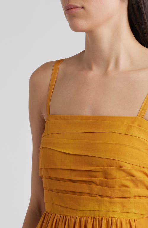 Tahari Asl Plus Size Printed Cotton Sleeveless Midi Dress In Yellow