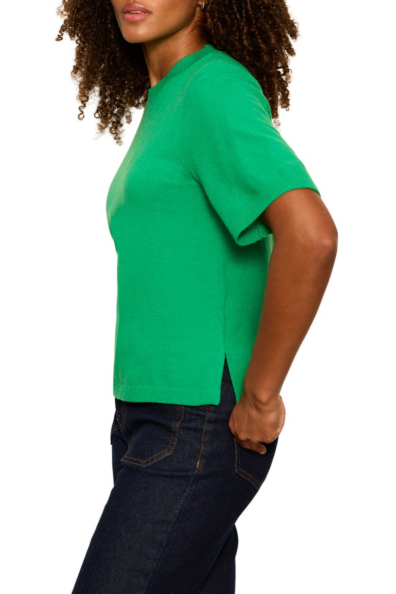 Perfect Tipped Short Sleeve Sweater, Alternate, color, POP GREEN