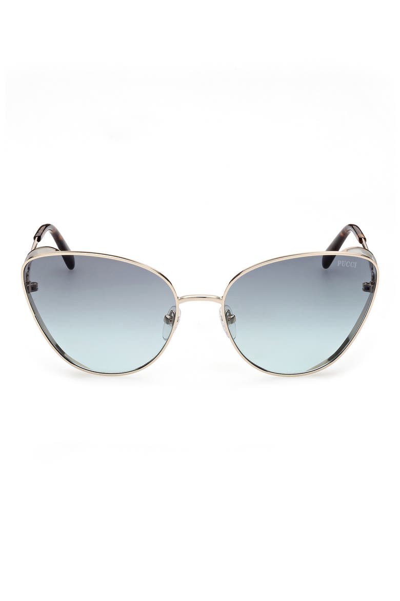 61mm Cat Eye Sunglasses, Main, color, GOLD / GRADIENT SMOKE