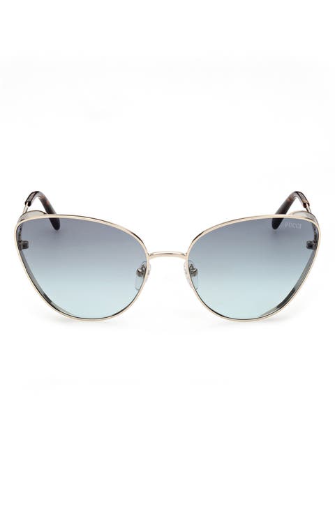61mm Cat Eye Sunglasses