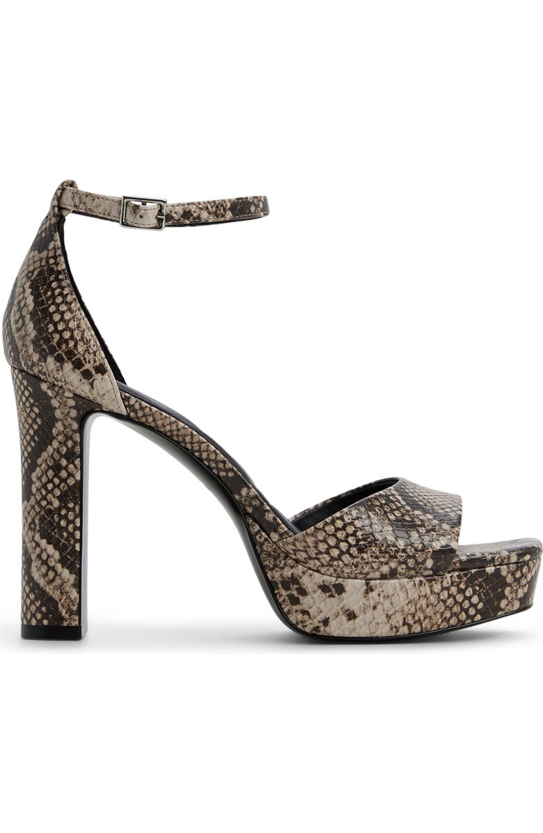 ALDO Eleonia Ankle Strap Platform Sandal, Alternate, color, Open Brown