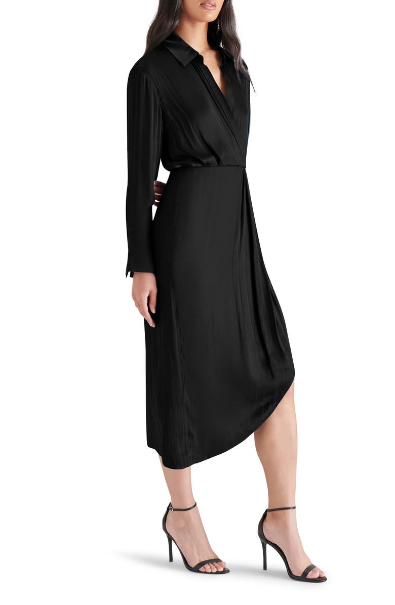 Steve Madden Martina Long Sleeve Faux Wrap Midi Shirtdress, Alternate, color,