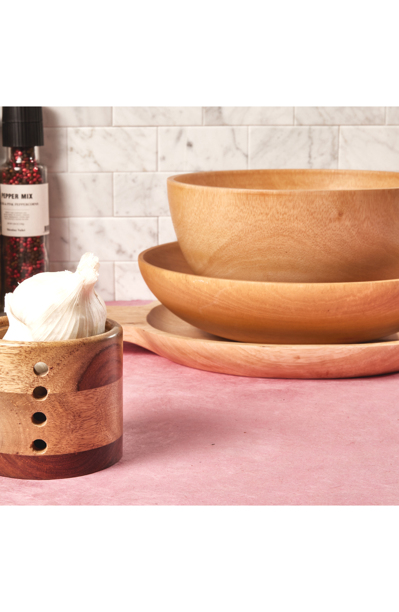 Be Home Kiln Mango Wood Salad Bowl, Alternate, color, Mango