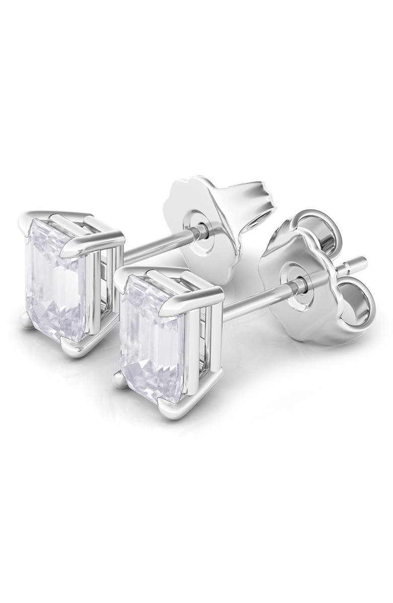 Everyday By HauteCarat 14K Gold Emerald Cut Lab Created Diamond Stud Earrings - 2.0 ctw, Alternate, color,