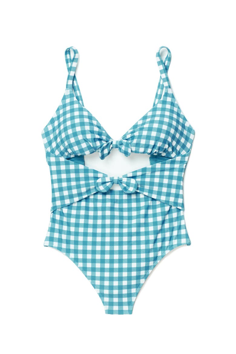 Morgan Swimwear One-Piece, Alternate, color, Plaid blue