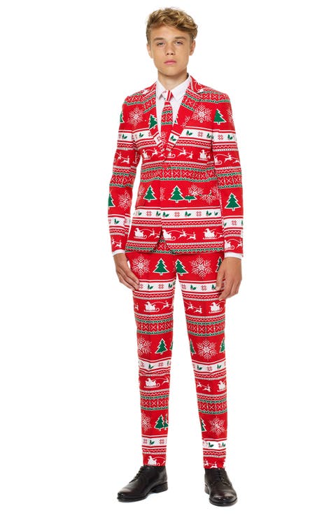 Winter Wonderland Two-Piece Suit with Tie