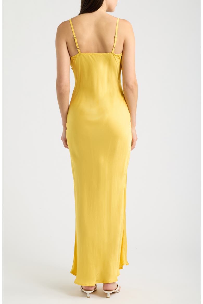 Trevi Sleeveless Satin Maxi Dress, Alternate, color, YELLOW