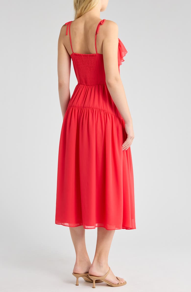 Socialite Ruffle Neckline Tiered Dress, Alternate, color, Scarlett