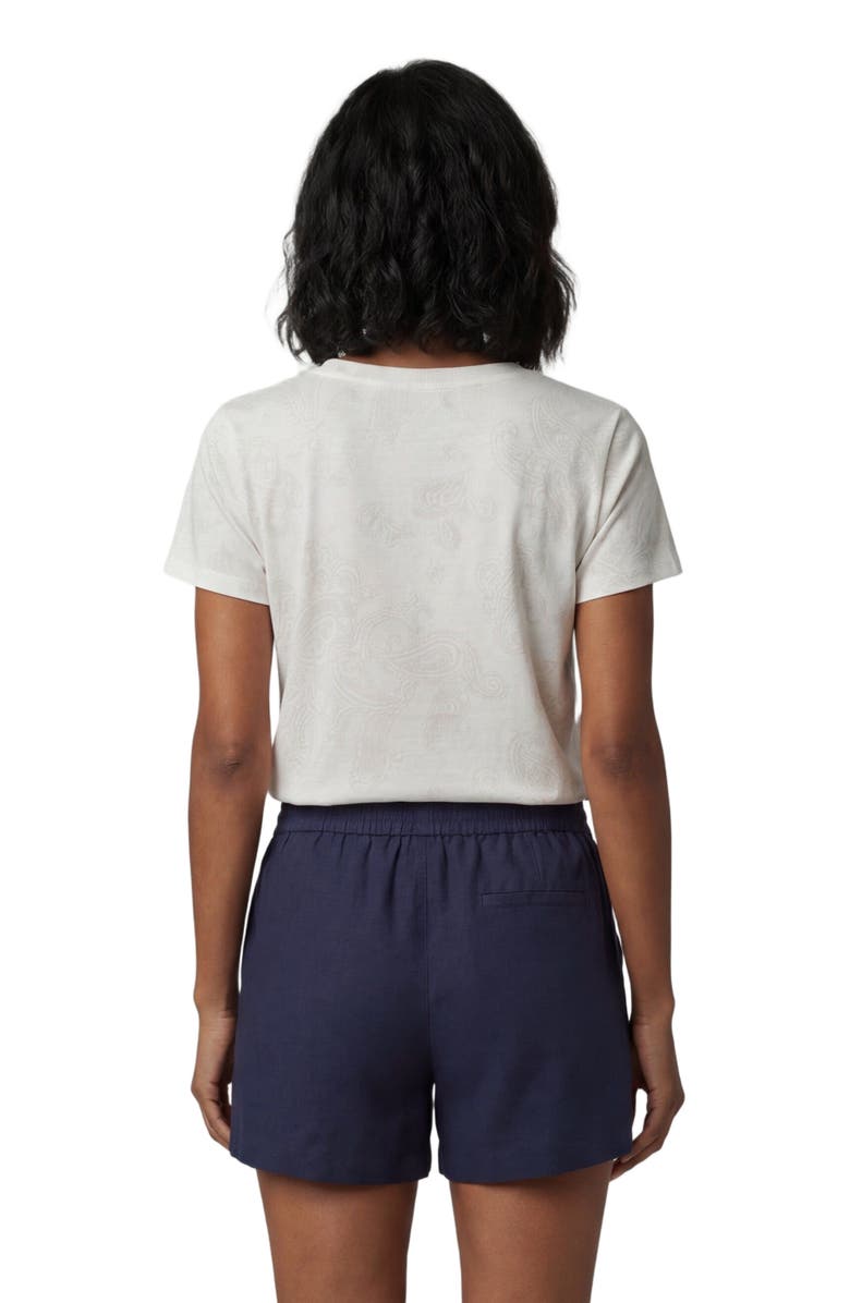Lords of Harlech Monstera Floral Mens Wool Vneck Tee, Alternate, color, Monstera Floral Coral