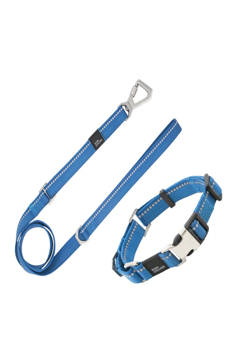 PET LIFE 'Advent' Outdoor Series 3M Reflective 2-in-1 Durable Martingale Training Dog Leash & Collar - Large, Alternate, color, Blue