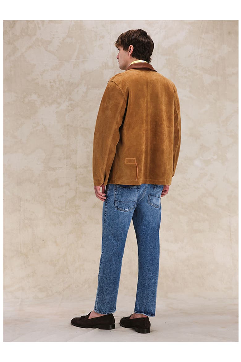 Montana Suede Leather Jacket, Alternate, color, CAMEL
